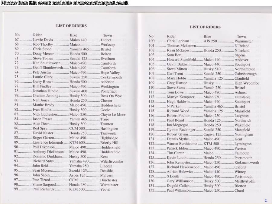 Event programme page